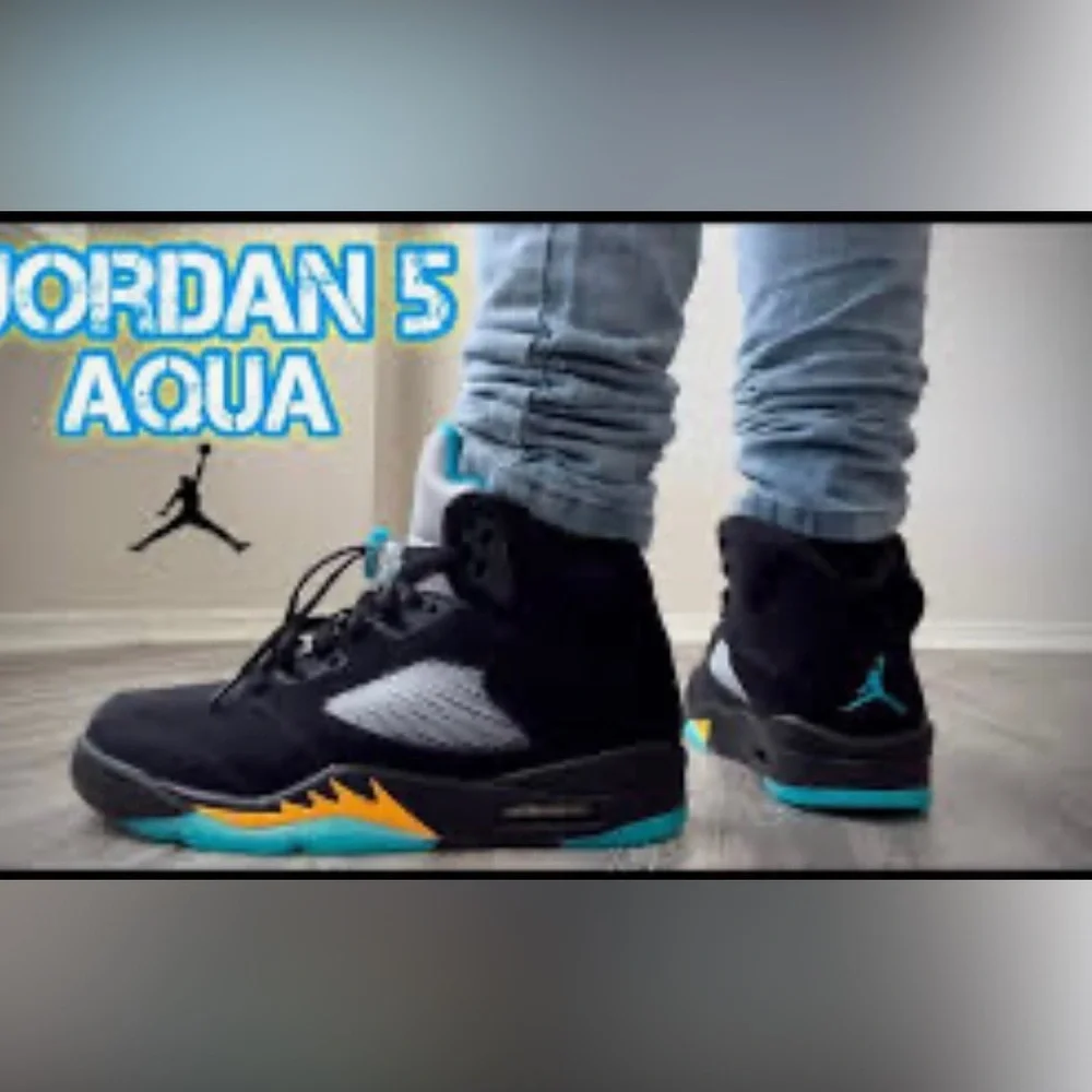 Jordan Retro 5 Aqua Blue Black